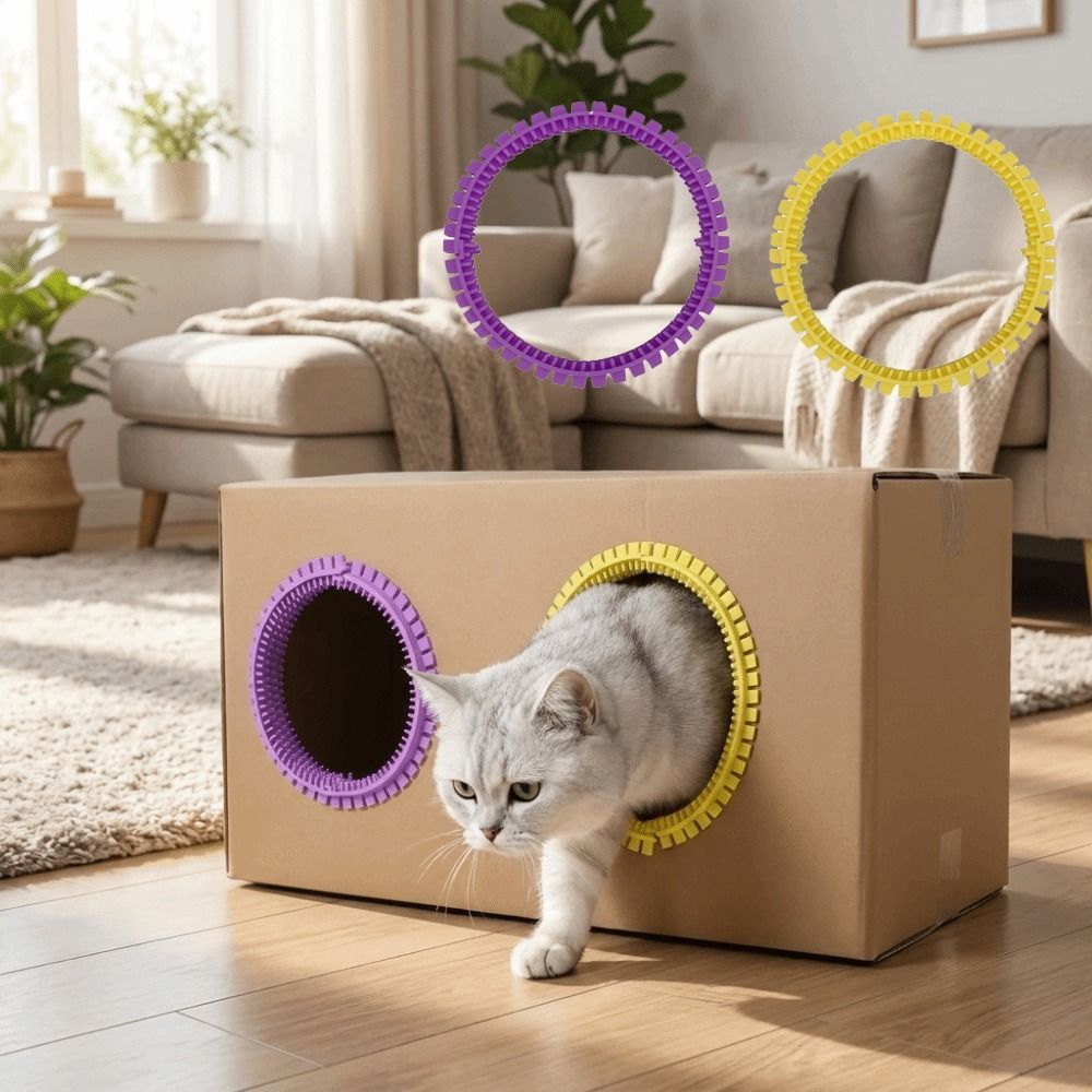 House Hair Care - Plastic Cat Tunnel Brush Soft Tooth
