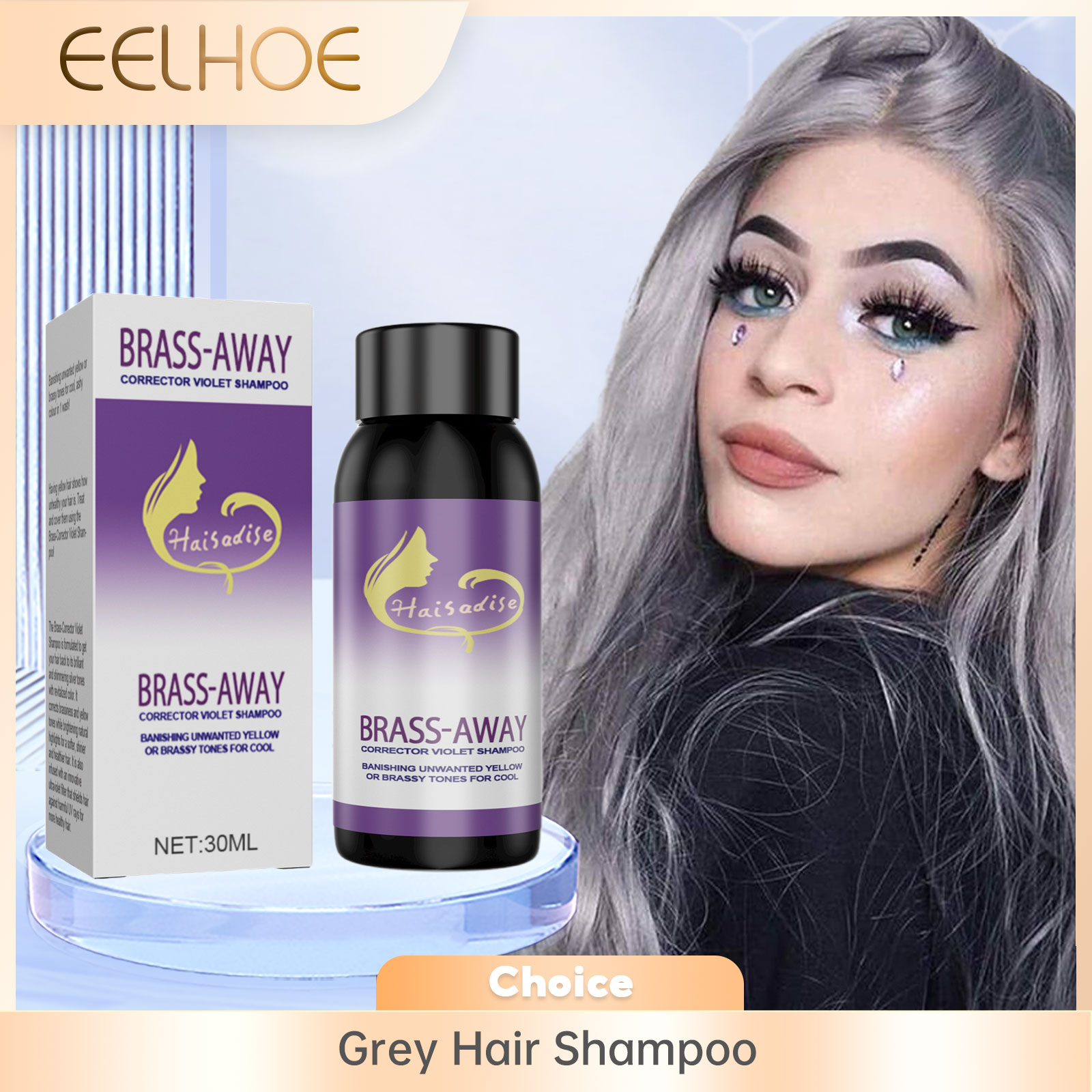 Purple Toning Shampoo - Gray Color Fixing Hair Dye Shampoo