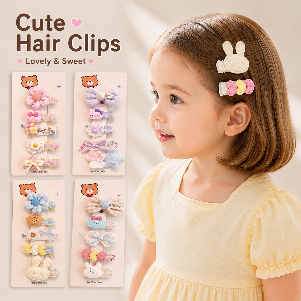 Hair Care Gift Set - Cute Baby Hair Clips Set for