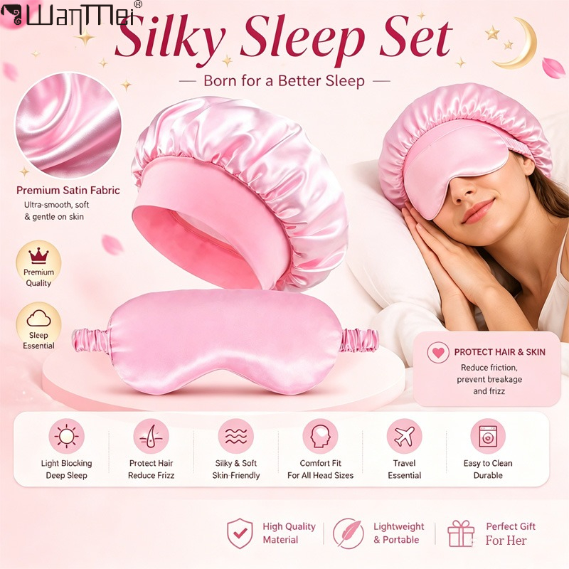  Satin Bonnet Sleep Eye Mask  - Hair Care Gift Set review and price
